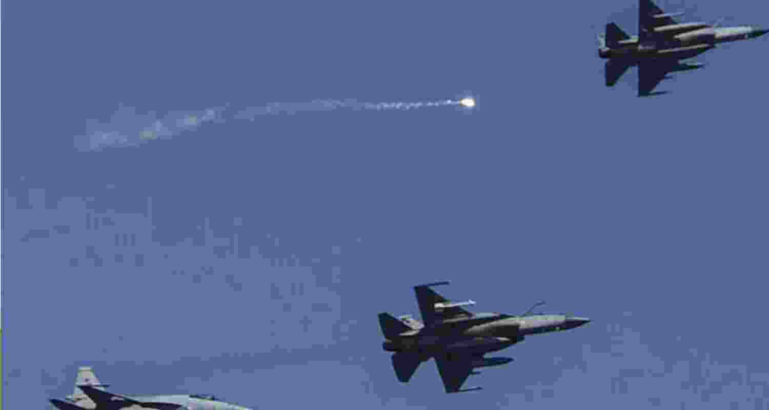 Fighter planes during an airstrike.