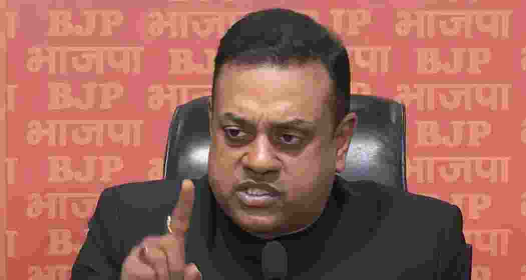 BJP national spokesperson Sambit Patra speaking to reporters at the party headquarters in Delhi.