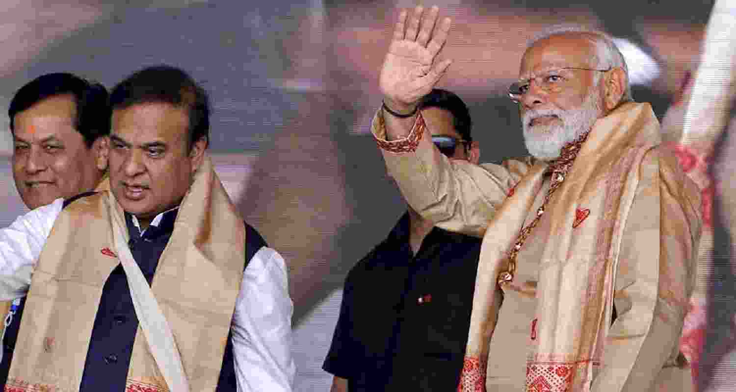 Prime Minister Narendra Modi with Assam Chief Minister Himanta Biswa Sarma - file image.