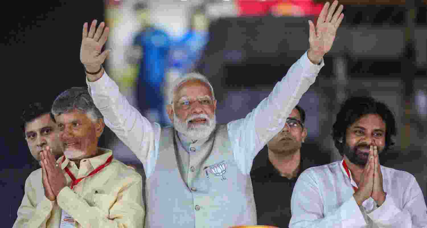 PM Narendra Modi in Andhra Pradesh, ahead of the polls. 