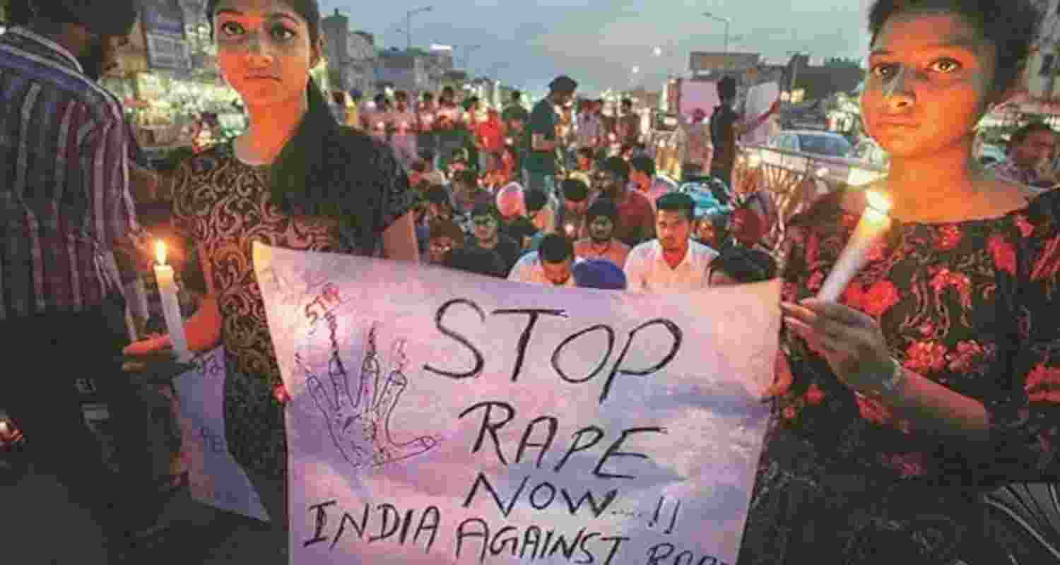 An image of an anti-rape protest.