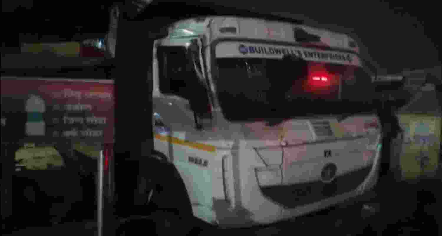 The truck involved in the accident 