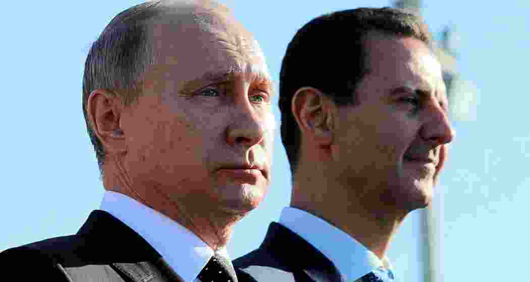 Russian President Vladimir Putin (L) has granted asylum to ousted Syrian President Assad (R) and his family