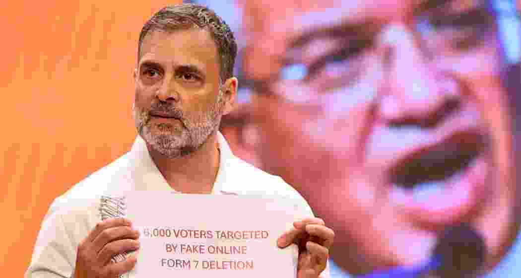 File photo of Congress leader Rahul Gandhi during a press briefing.