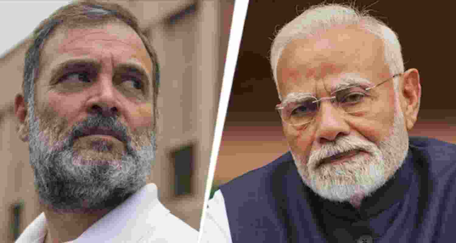Leader of Opposition in Lok Sabha Rahul Gandhi (left) and Prime Minister Narendra Modi. 