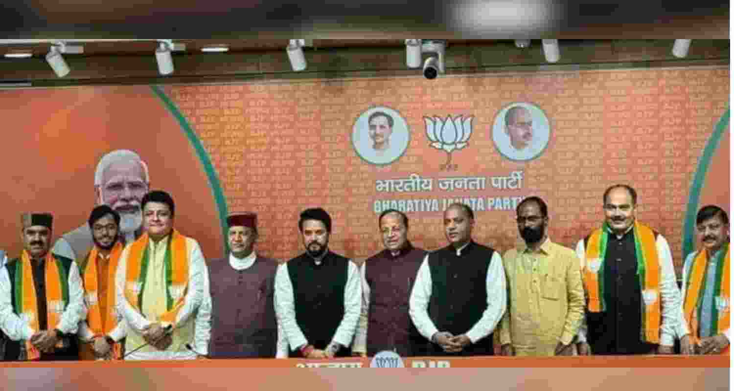 Congress rebels joining the BJP in New Delhi.