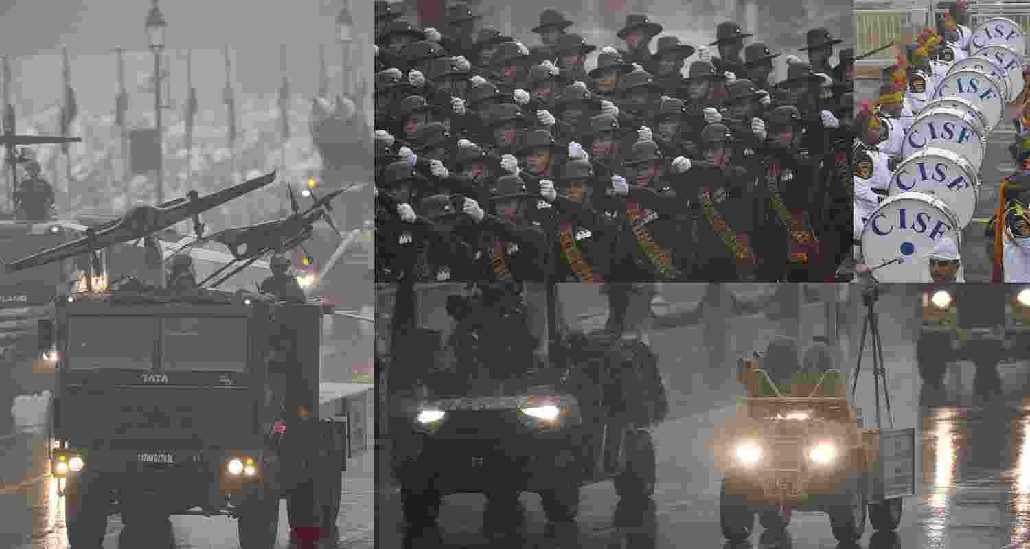 Republic Day 2026 parade features Suryastra deep-strike rockets, Shaktiban regiment debut, battle array formations, animal contingents