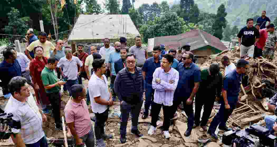 Union Minister Kiren Rijiju along with MP Raju Bista inspect flood and landslide-affected areas in Darjeeling, interacting with residents and urging the West Bengal government to intensify relief and rehabilitation efforts.