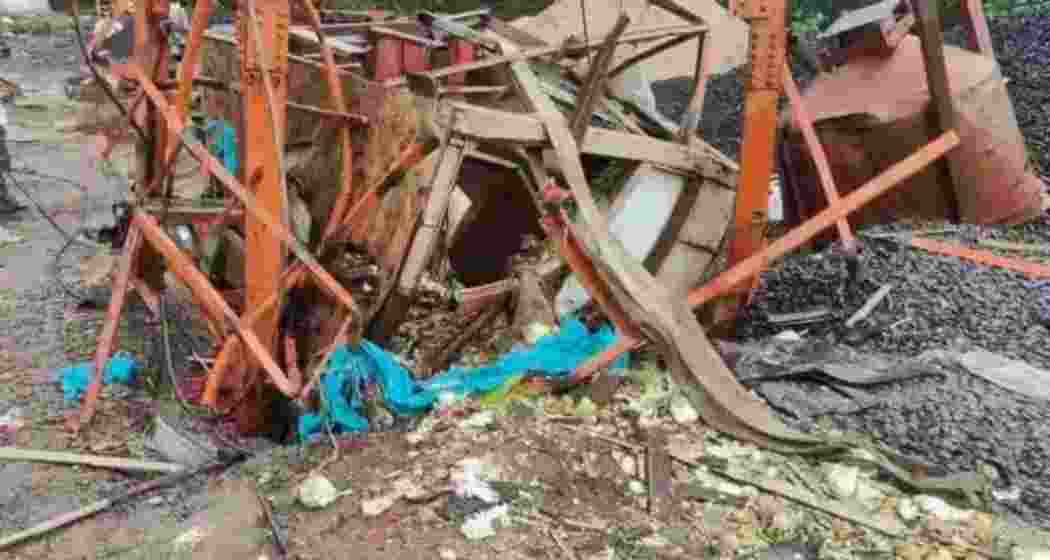 The wrecked remains of the cargo ropeway.