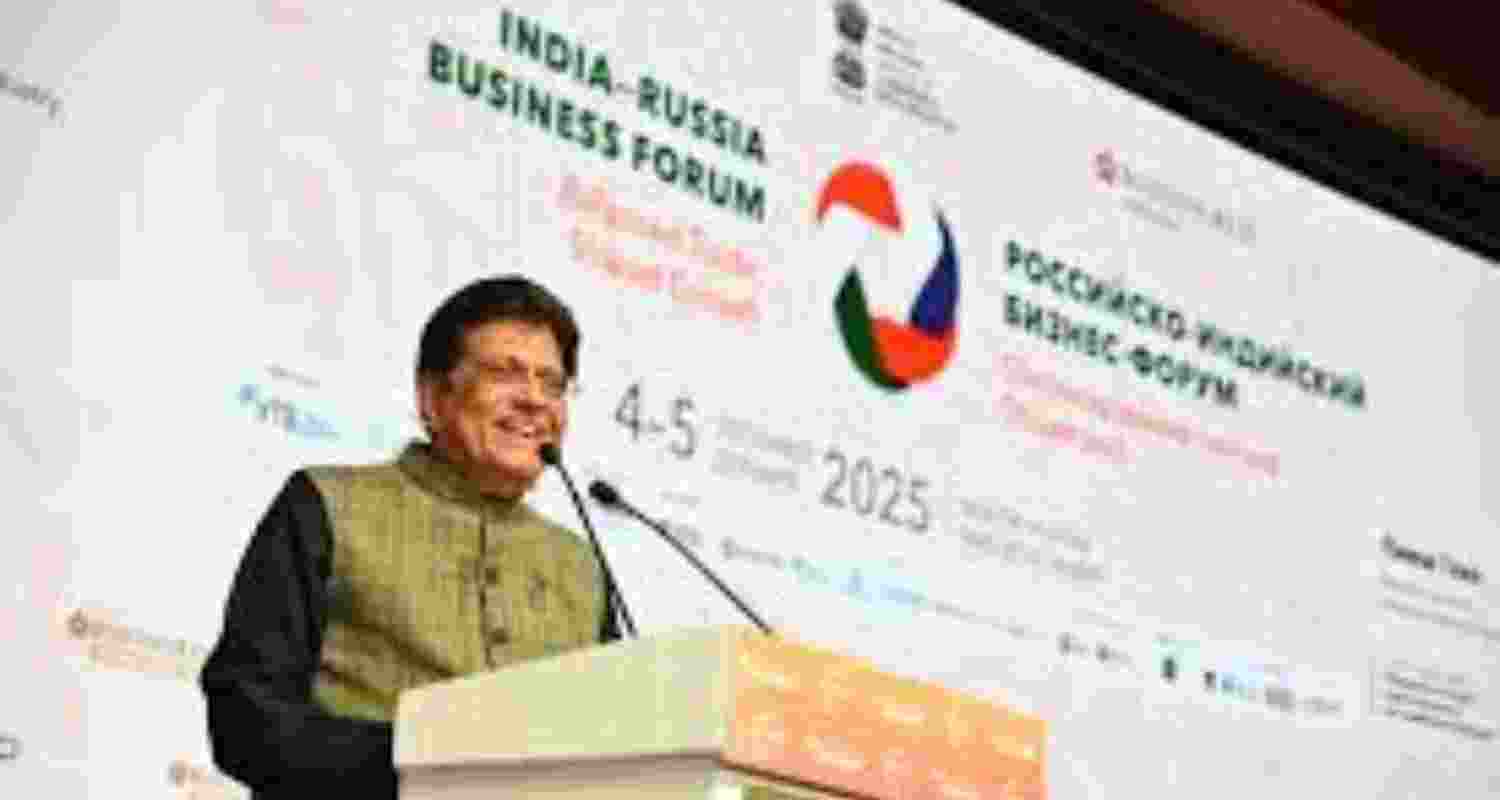 Union Commerce and Industry Minister Piyush Goyal at an India-Russia Business Forum meeting organised by the FICCI in New Delhi on Thursday.