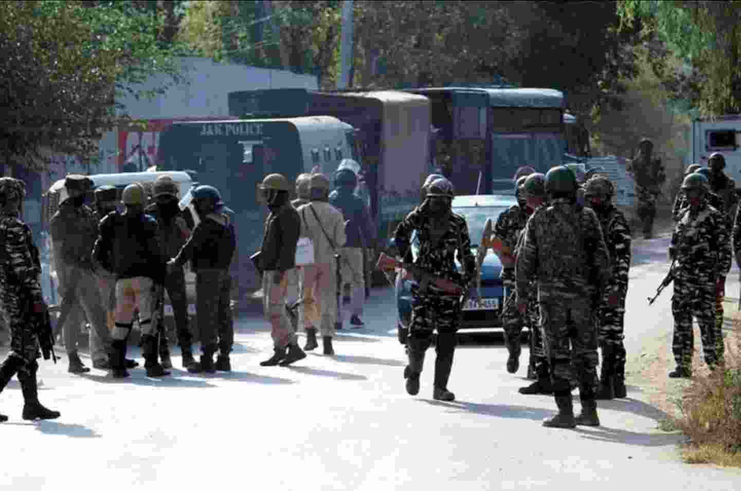 The soldier was injured after suspected terrorists attacked the sentry post located outside the Army base camp. 