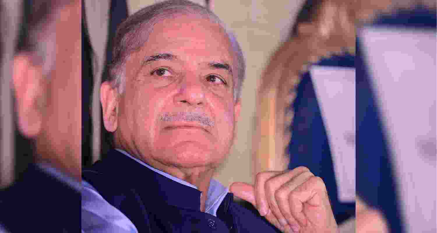 Shehbaz sharif looking upwards during Pakistan Polls