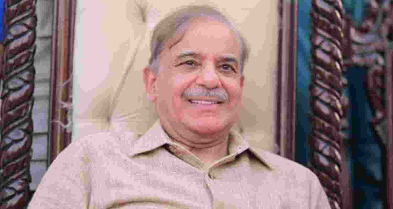 Shehbaz Shareef address the assembly. 