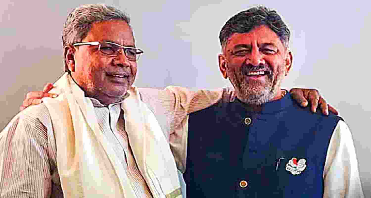 Karnataka Chief Minister Siddaramaiah (left) and Deputy CM DK Shivakumar.
