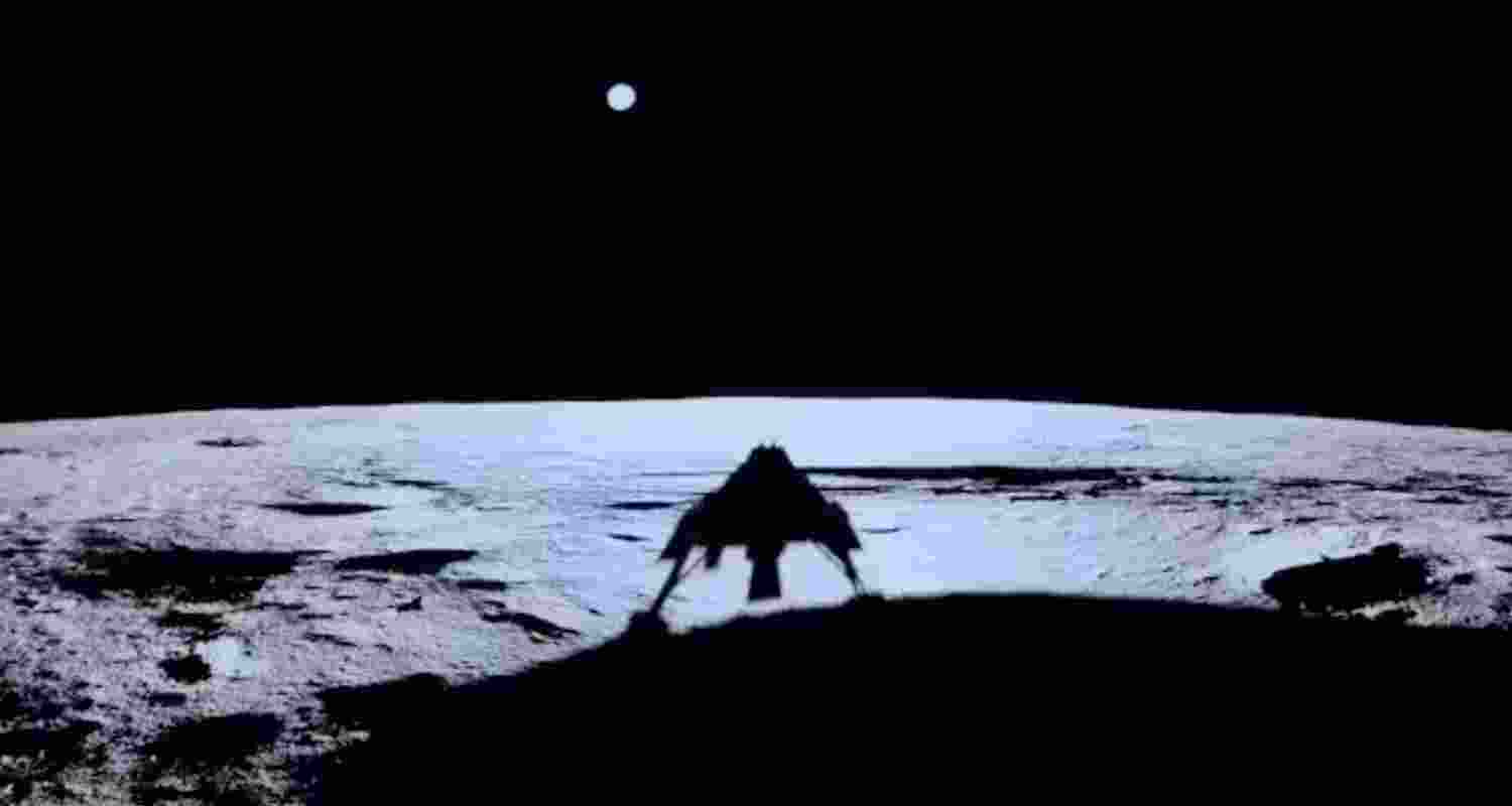 Private lunar lander Blue Ghost on the Moon on March 2, 2025.