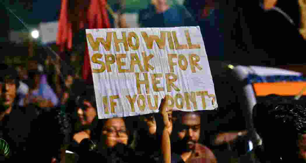 Students at Sharda University protest after a dental student died by suicide