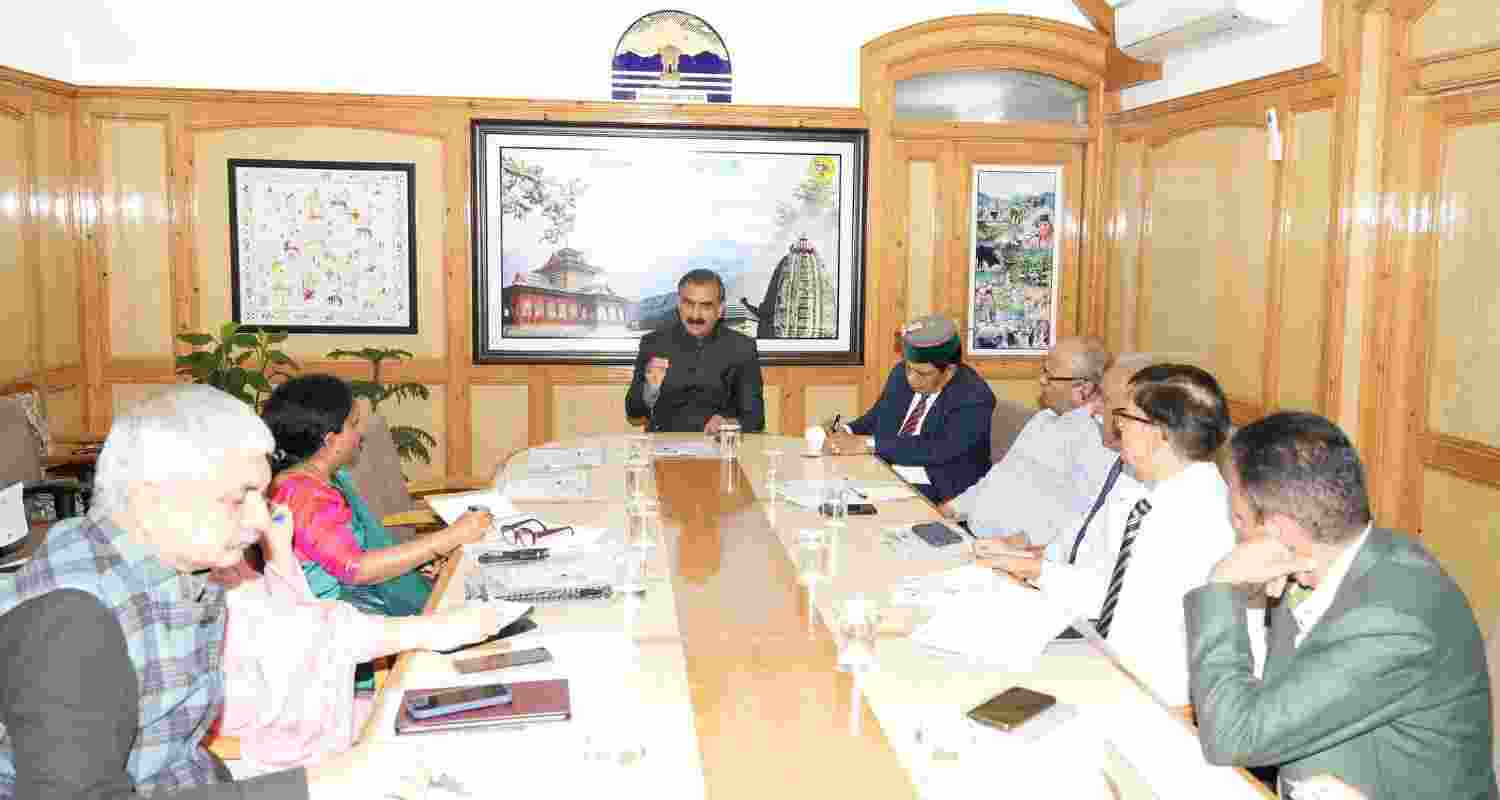 Cm Sukhvinder Singh Sukhu at the State advisory meet.