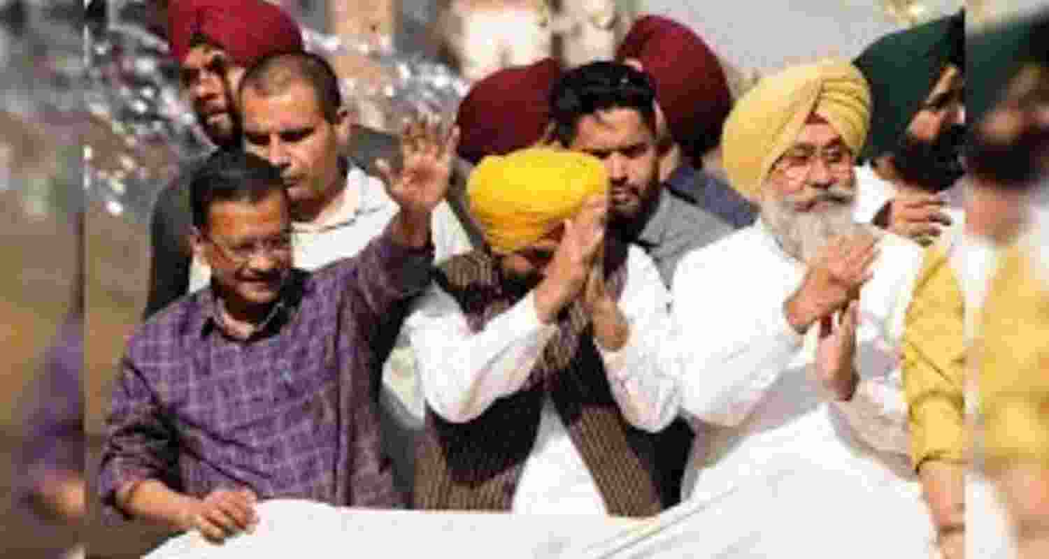 Harmeet Singh Sandhu (extreme right) of the AAP secured 42,649 votes as against 30,558 votes polled by the SAD's Sukhwinder Kaur Randhawa.