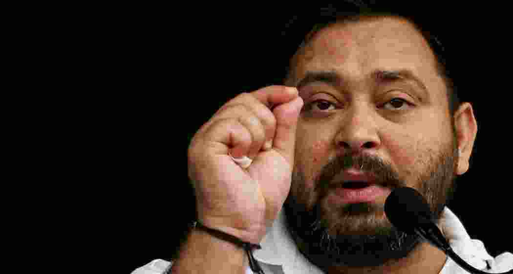 RJD chief Tejashwi Yadav during an interaction.