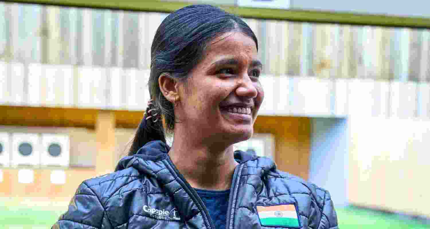 Haryana's Tejaswini, who won gold in the women’s 25m pistol event at the ISSF Junior World Cup.