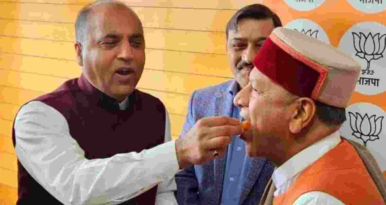 Jai Ram Thakur (left) and Rajiv Bindal. 