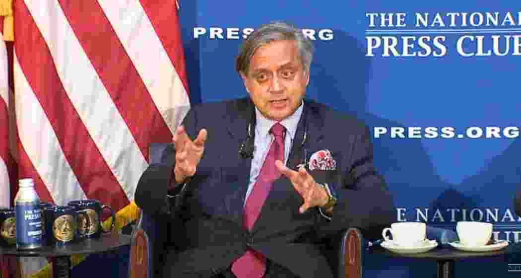 Shashi Tharoor addresses a press briefing at Washington’s National Press Club on Wednesday, defending India’s military response to the Pahalgam terror attack and highlighting the symbolism of Operation Sindoor. (Photo: ANI/X)