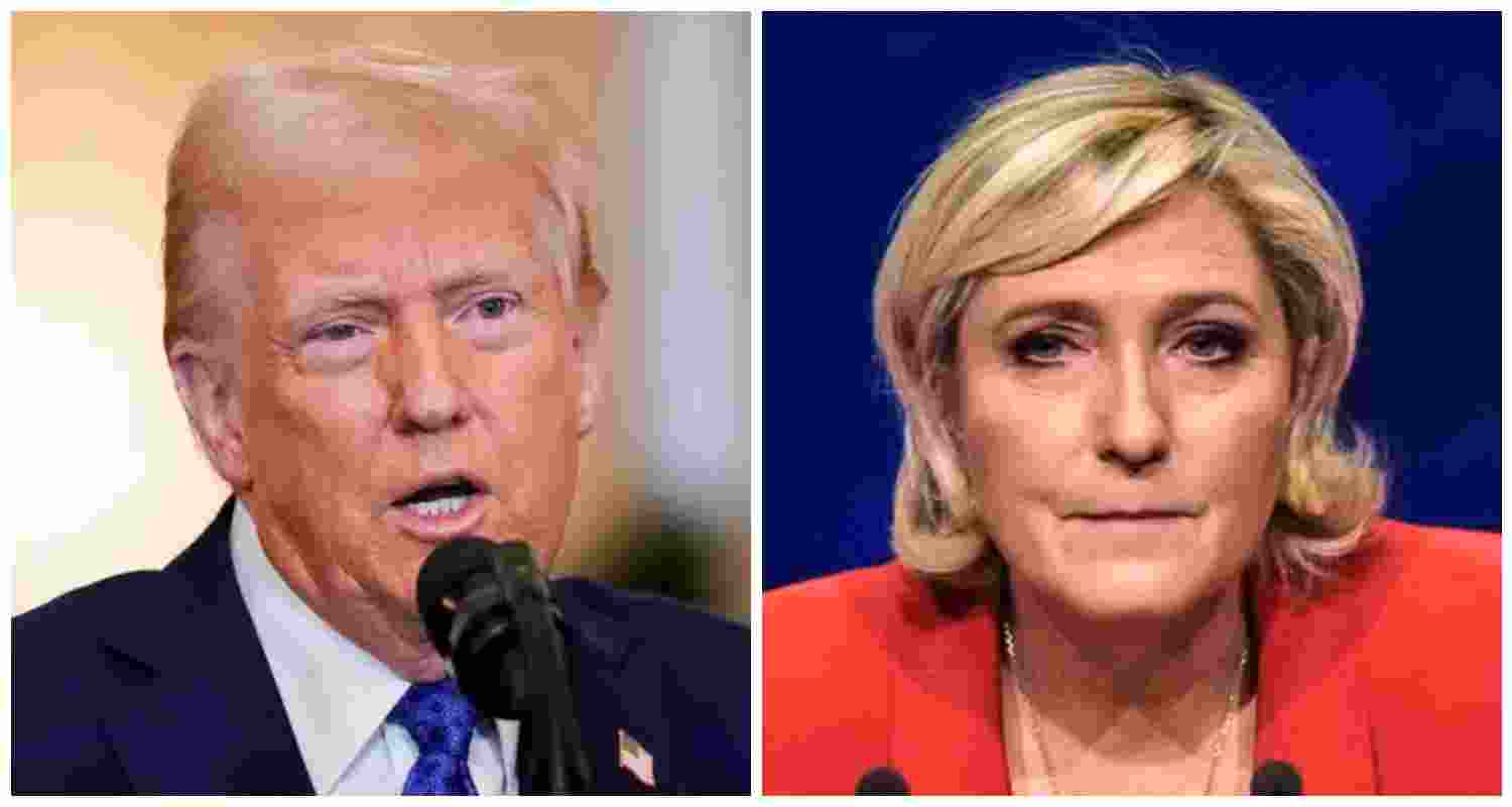 US President Donald Trump and French opposition leader Marine Le Pen.