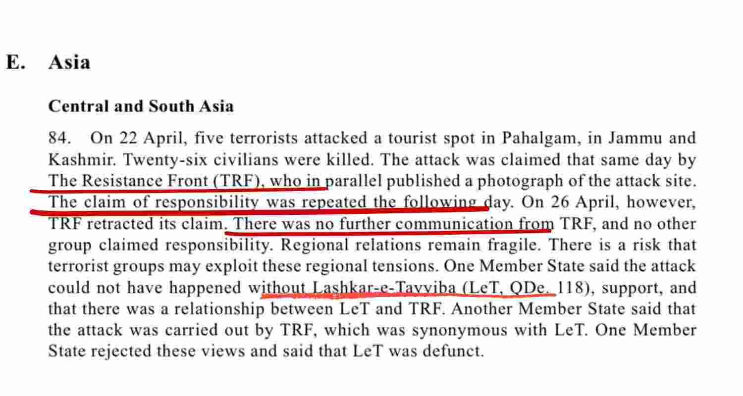 UNSC mentions TRF, LeT in Pahalgam terror attack report