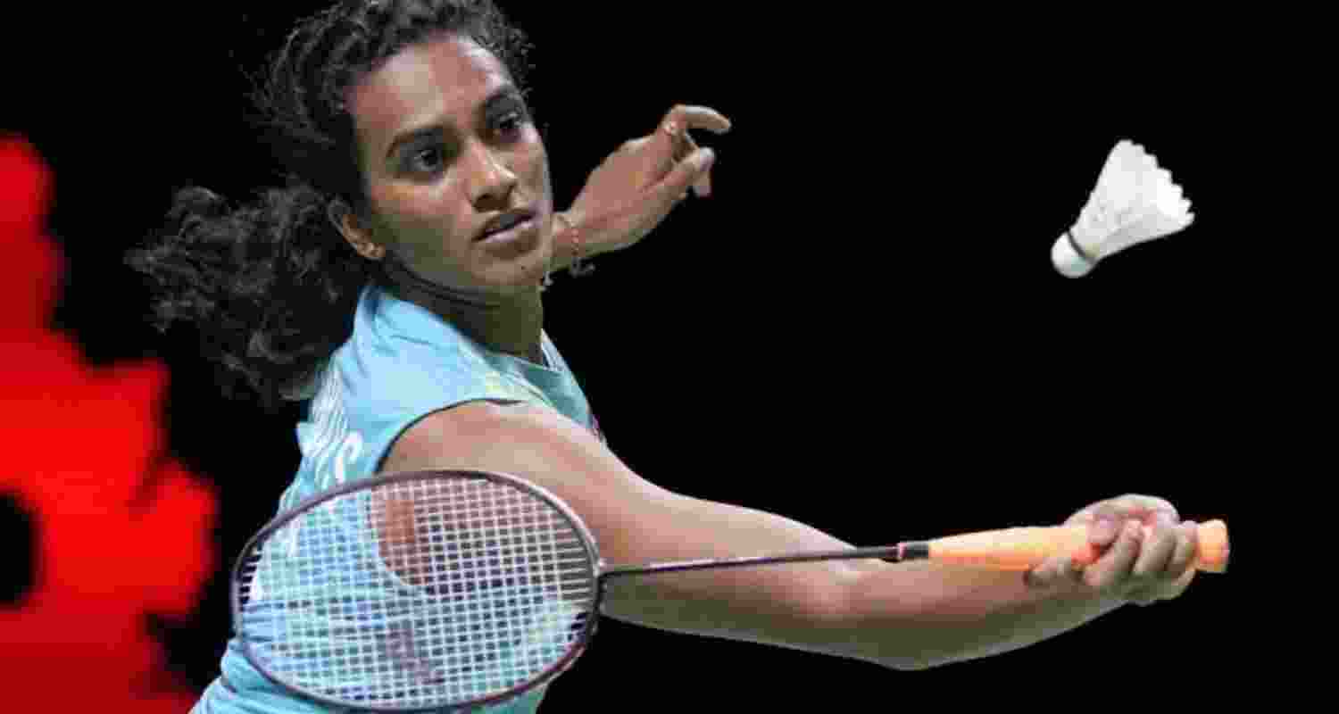 PV Sindhu in a match against Canada's Michelle Li in Kumamoto Japan Super 500. Image: X.