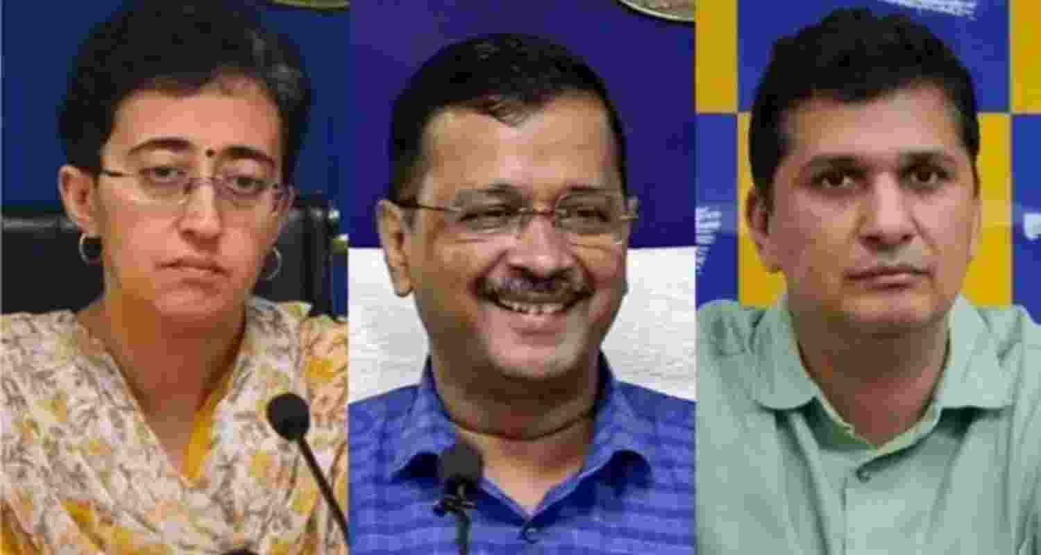 AAP Leader Atishi, Delhi CM Kejriwal and AAP Leader Saurabh Bhardwaj. Image for representative use only.