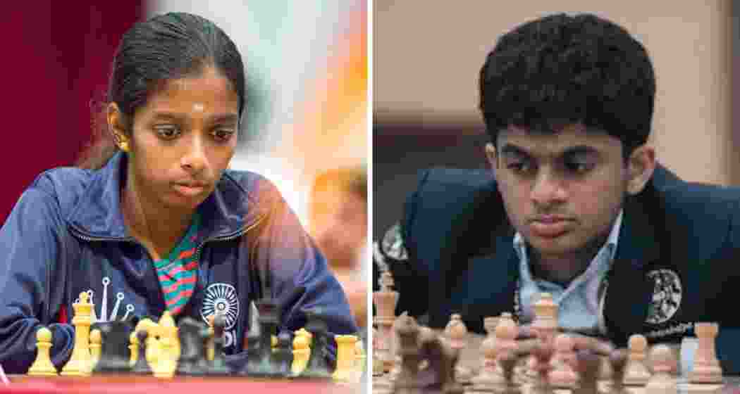 Indian Grandmasters Vaishali Rameshbabu and Nihal Sarin