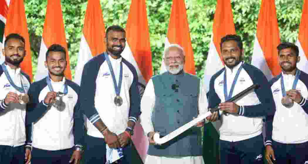 Indian hockey squad met PM Modi after defending their Bronze medal in the just completed Paris Olympic games. File Photo. 