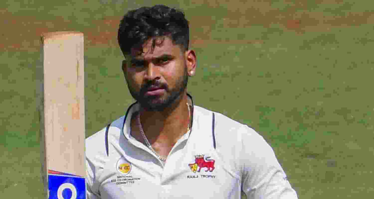 Mumbai batter Shreyas Iyer after his innings of 236 runs during the Ranji Trophy cricket match between Mumbai and Odisha, at Sharad Pawar Indoor Cricket Academy, in Mumbai, Thursday, Nov. 7, 2024. 