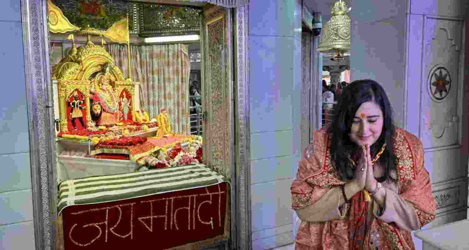 BJP MP Bansuri Swaraj prays for double engine govt in Delhi.