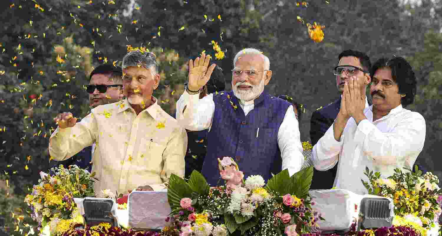Modi in Andhra: First visit since LS win, allies join roadshow