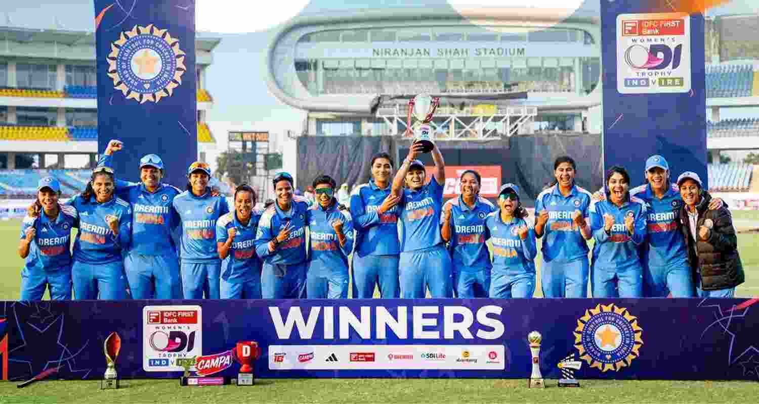 Indian women register historic 304 run win over Ireland. Image BCCI X.