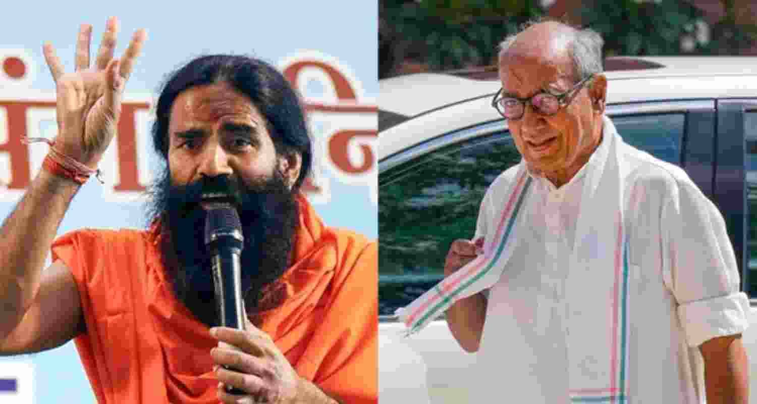 Congress leader Digvijay Singh files complaint against Baba Ramdev for coining 'Sharbat Jihad'.