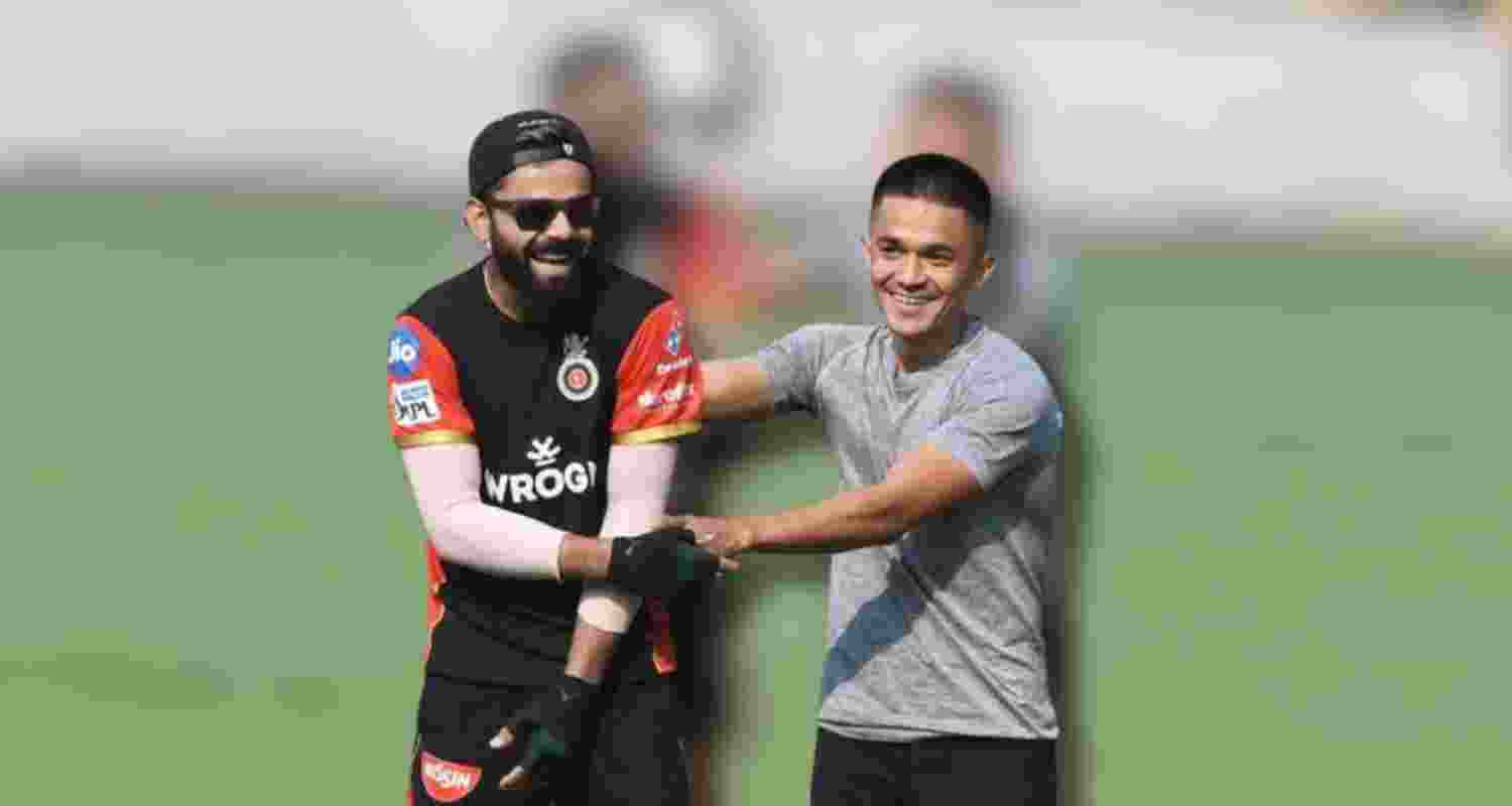 Virat Kohli with Sunil Chhetri. 