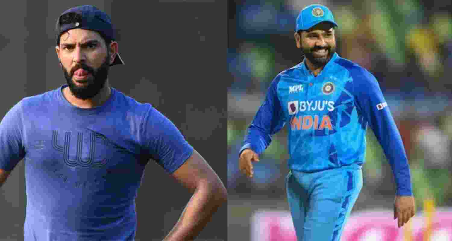 Yuvraj Singh (left), Rohit Sharma (right). 
