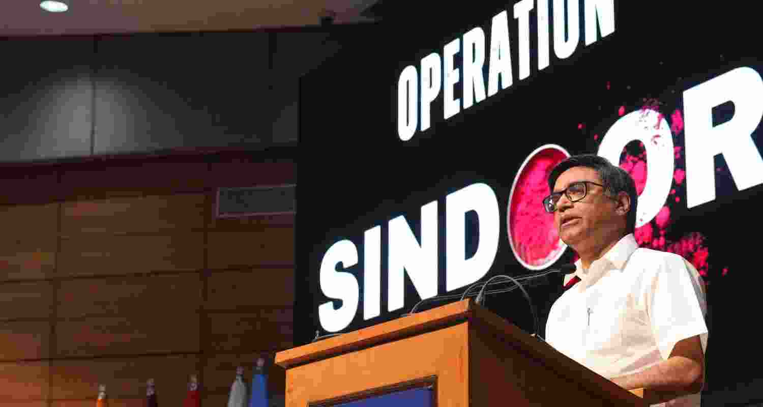 Foreign Secretary Vikram Misri addresses a press conference regarding 'Operation Sindoor', in New Delhi, Wednesday.