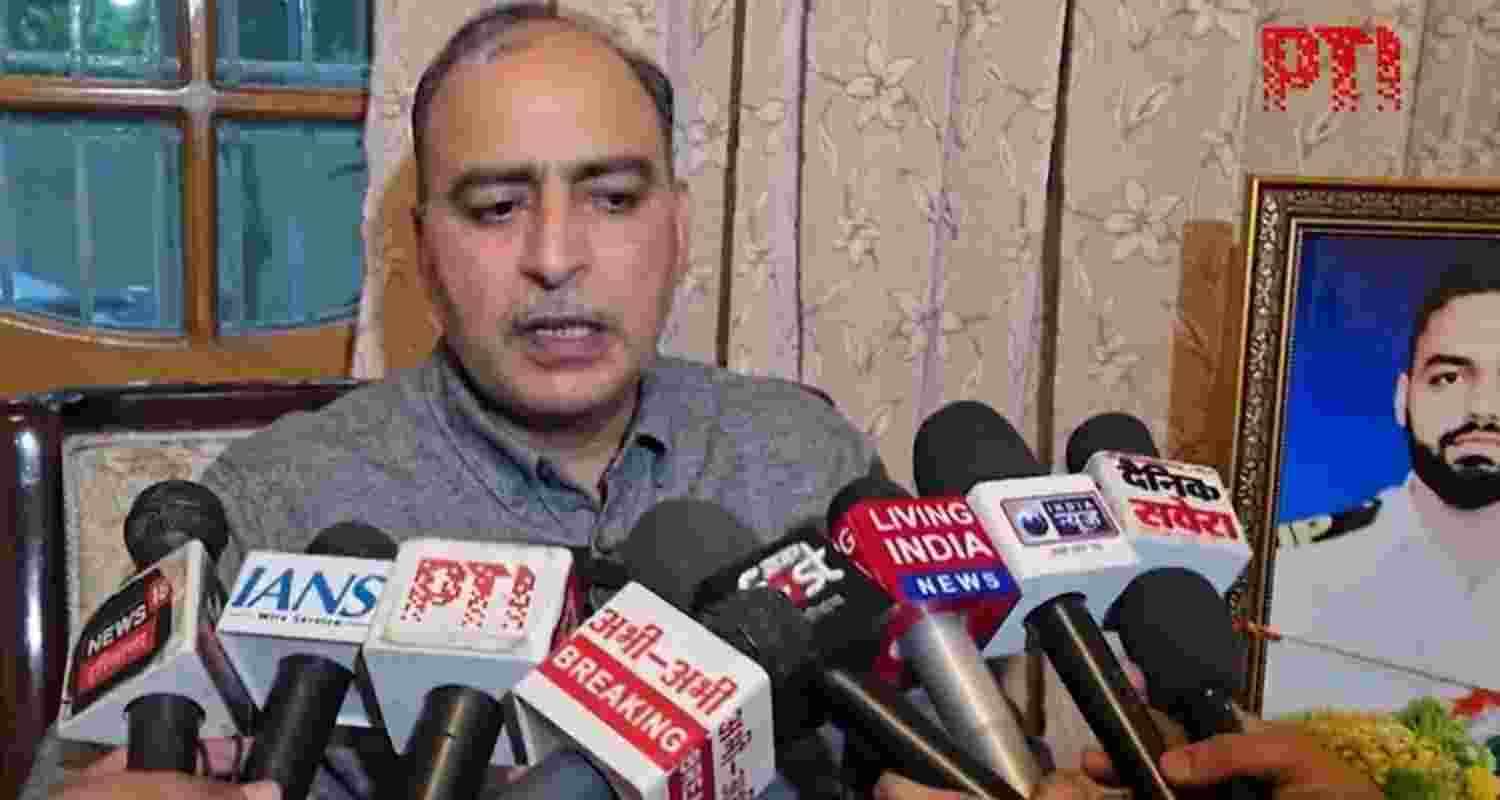 Lt Vinay Narwal's father Rajesh Narwal 