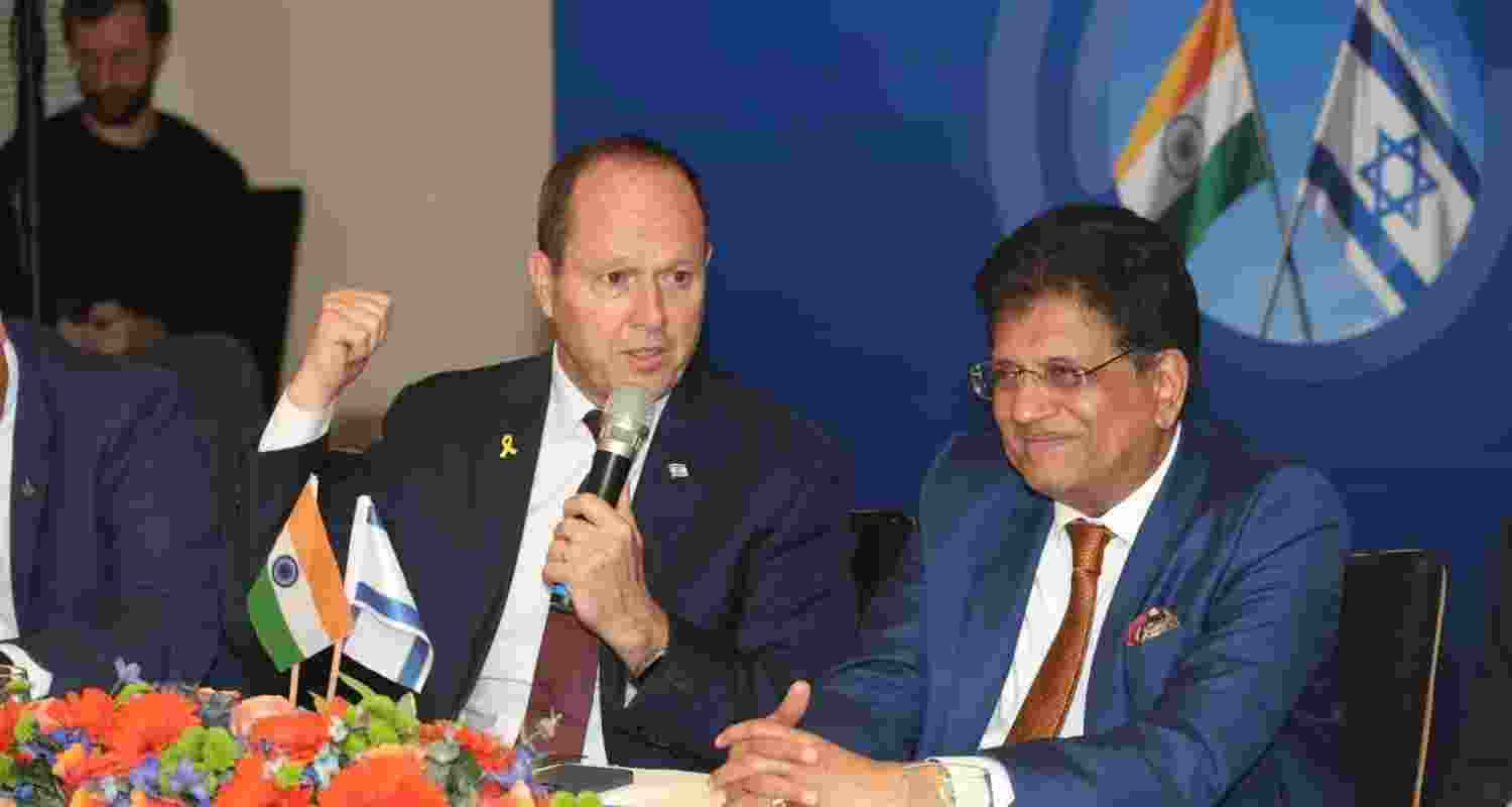 Union Commerce and Industry Minister Piyush Goyal after signing the terms of reference with Israel's Minister of Economy and Industry Nir Barkat in Tel Aviv to guide the negotiations for an FTA between the two countries. (File photo)