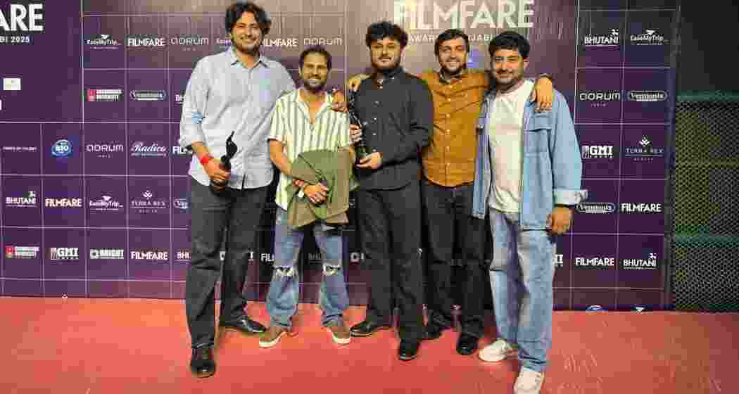 The crew of Indie film Jaggi after receiving the Special Jury Award for Pathbreaking Cinema at the Filmfare Awards Punjabi ceremony in Mohali.