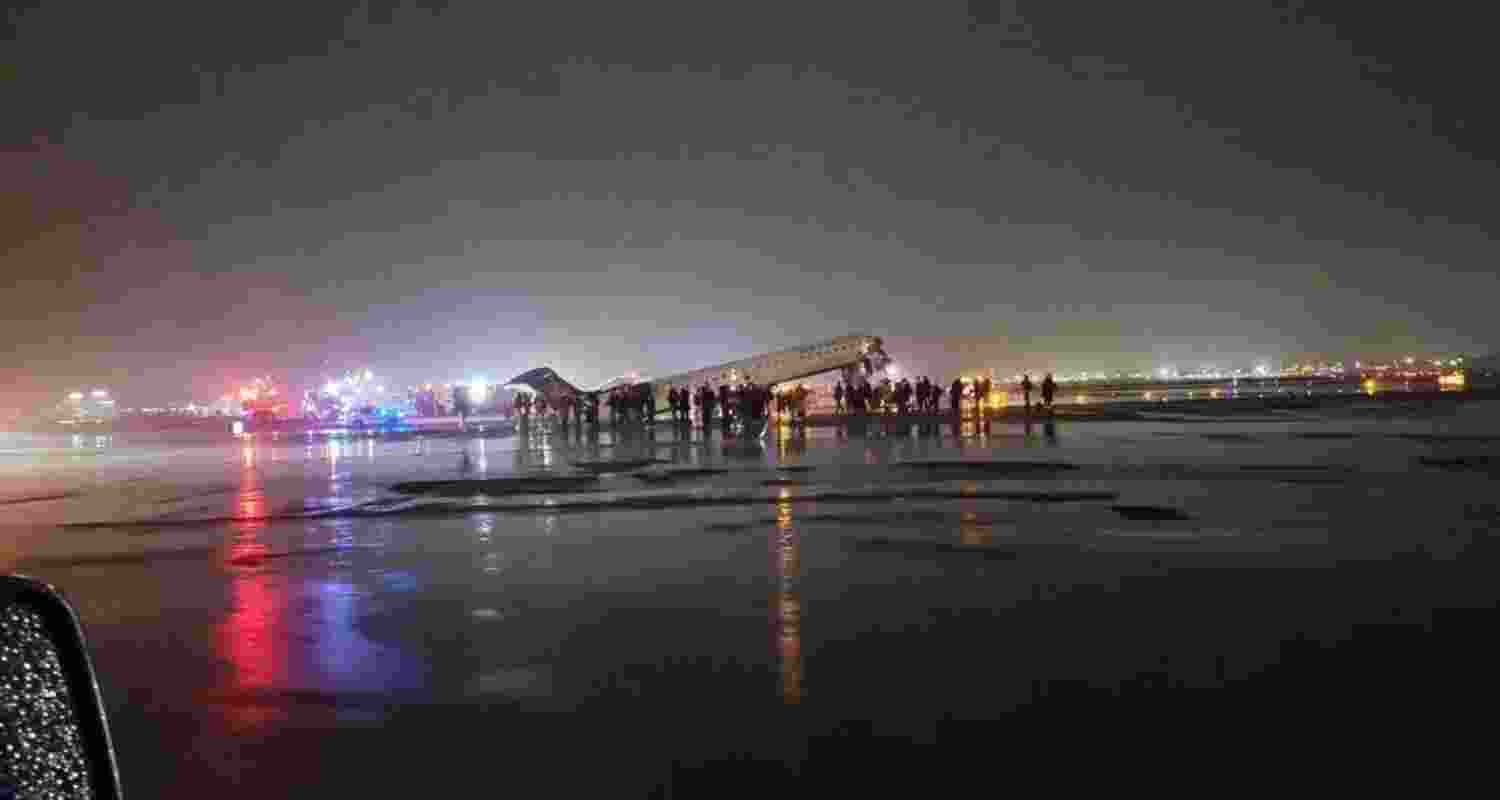 The images and videos being shared on social media platforms show the extent of damage to the nose section of the passenger jet. 