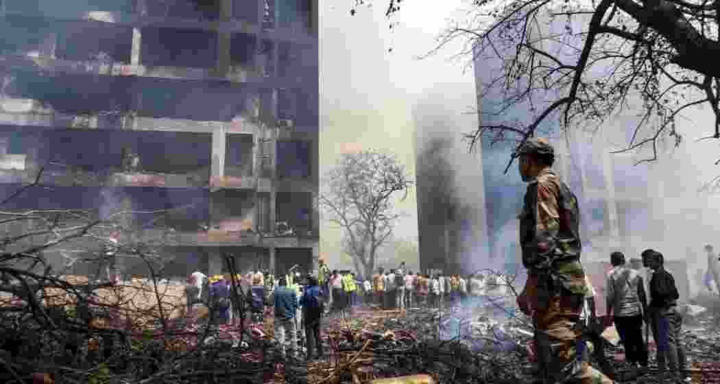 The Air India crash site in Ahmedabad, where 270 individuals were killed.