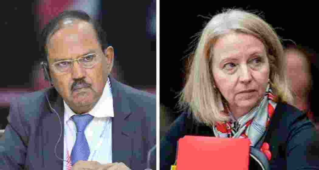 File photos of NSA Ajit Doval and Canadian counterpart Nathalie Drouin. The two held talks in New Delhi this week, marking the first reset in ties since the Nijjar fallout.