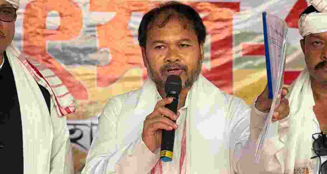 A file photo of Raijor Dal President Akhil Gogoi addressing a gathering. 