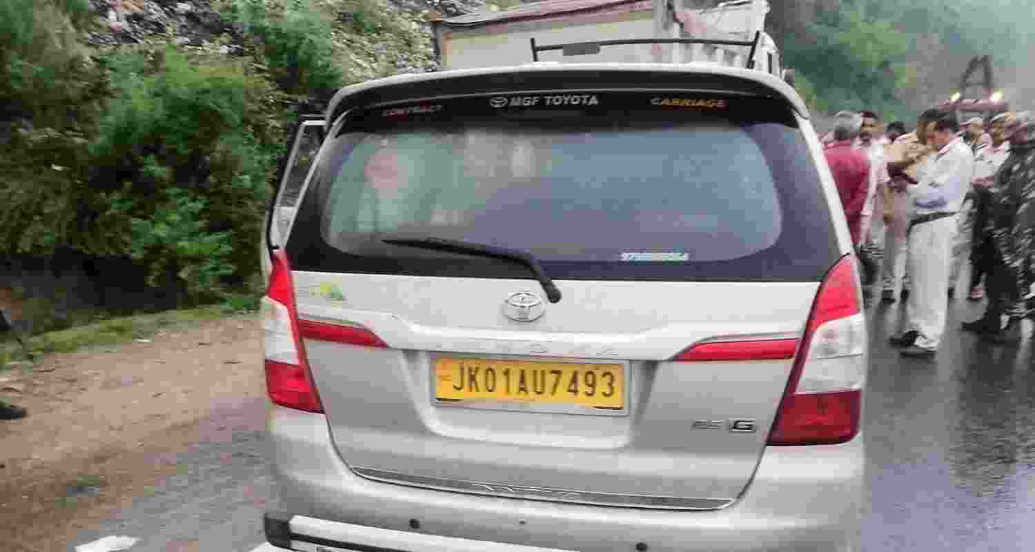 Five Amarnath pilgrims and their driver injured after their vehicle rammed into a parked dumper on the Jammu-Srinagar Highway in Udhampur.