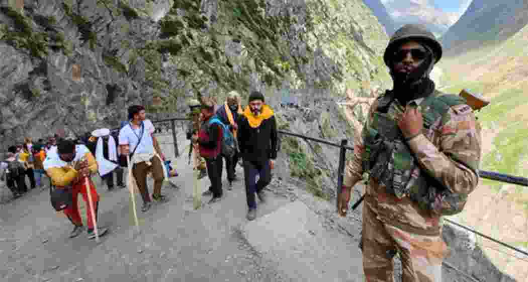 Pilgrims resume the Amarnath Yatra from Jammu on Friday after a day’s suspension due to heavy rain.