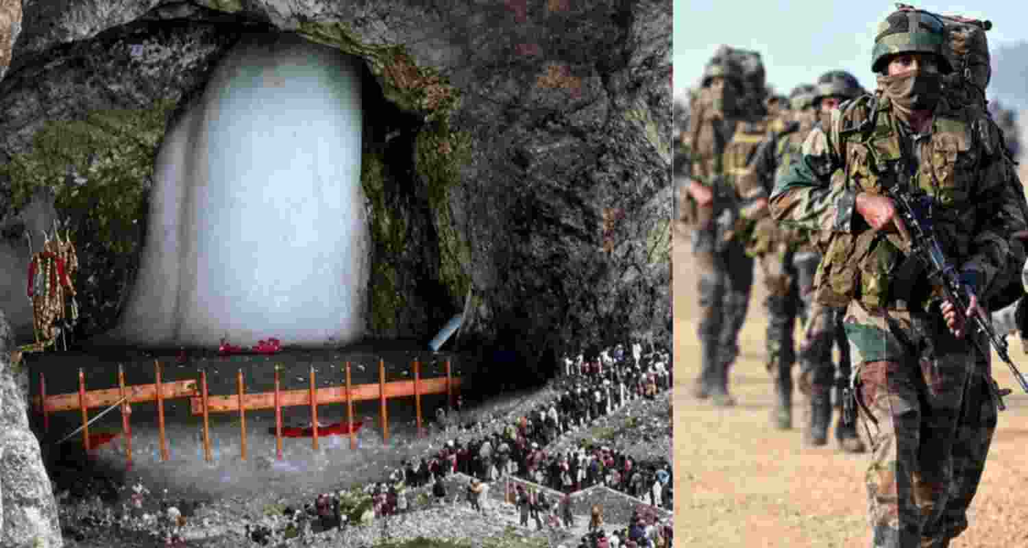 The third batch of 4,812 Amarnath Yatra pilgrims left Jammu's Bhagwati Nagar base camp under tight security for the Baltal and Pahalgam routes.